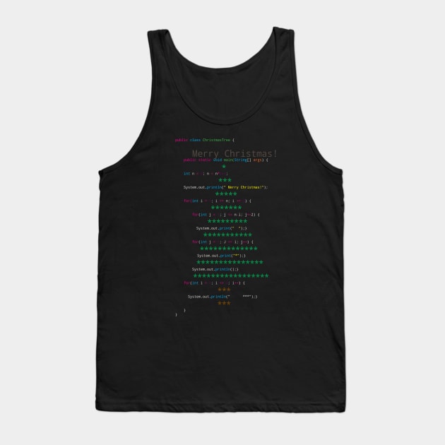 Programmers Christmas Tree Greeting Card - Merry Christmas Nerd & Geeks Tank Top by Quentin1984